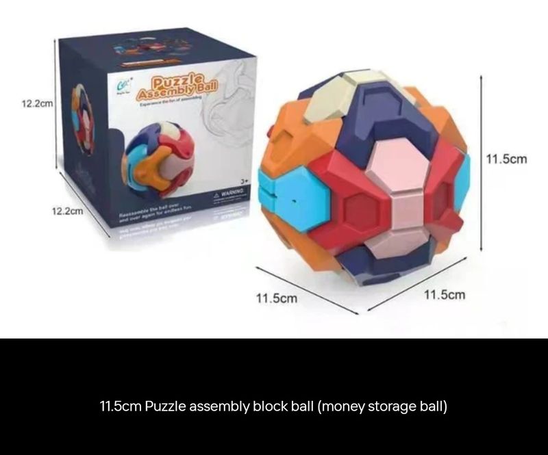 Kids DIY Puzzle Assembly Piggy Bank Ball – Build, Play &amp; Save