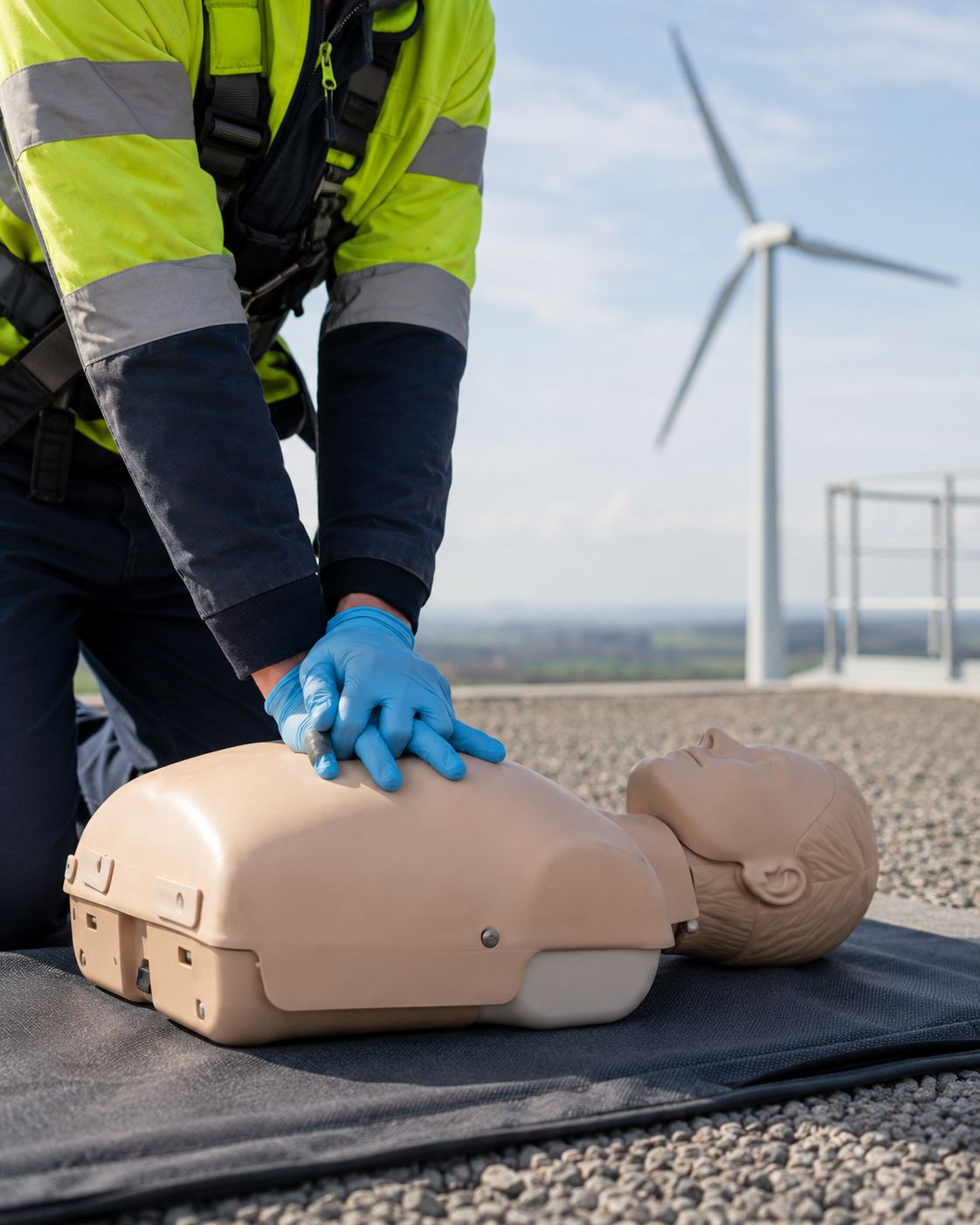 GWO First Aid Training in Belfast at Dangle Academy for Wind Turbine Technicians.