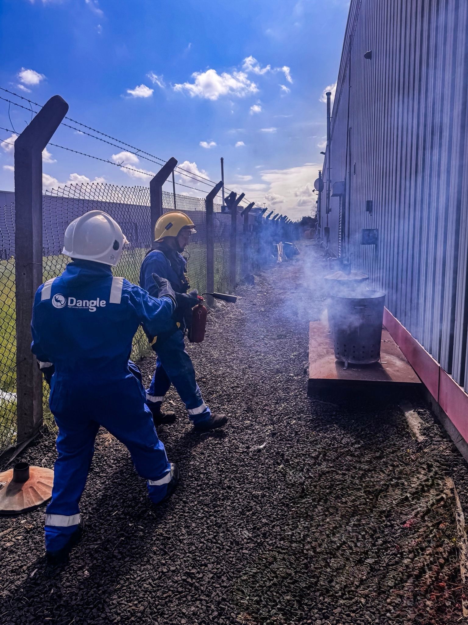 Delegate completing GWO Fire Awareness Training at Dangle Academy in Belfast