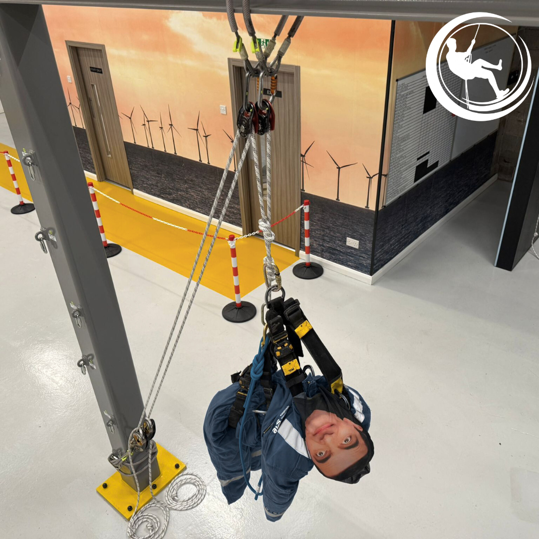 IRATA Level 1 candidates learning rope access techniques at Dangle Academy in Belfast