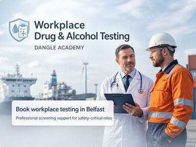 Workplace drug and alcohol testing in Belfast at Dangle Academy for safety-critical workers, employers and contractors
