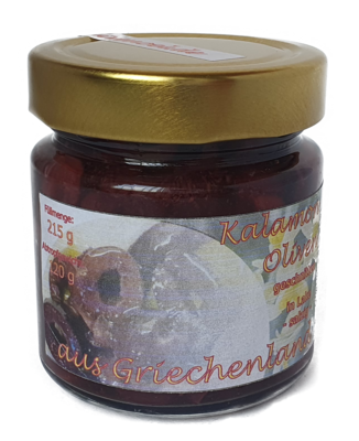 Kalamon Oliven in Scheiben geschnitten in Lake