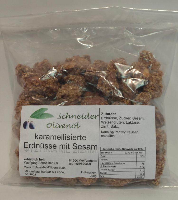 Erdnuss-Sesam – karamellisiert 200g