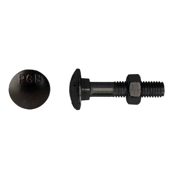 Houtbout 4.8 DIN 603/555 - M | Zwart