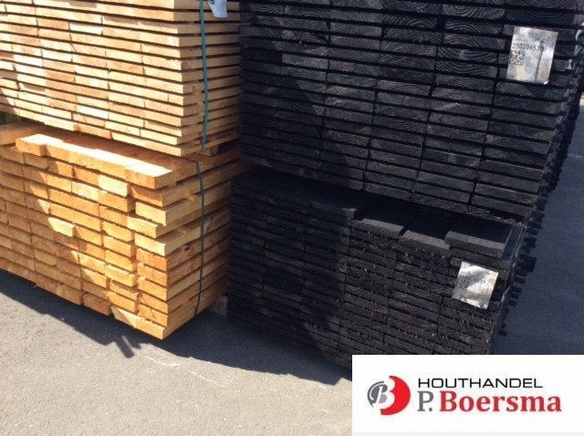 Potdekselplank - Douglas - goedkoop - zwart geimpregneerd