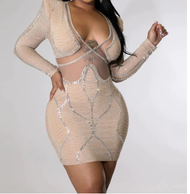 Elegant Crystal Short Party Dress