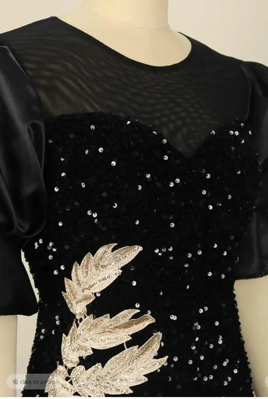 ebay black sequin dress Black Sequin Party Dress