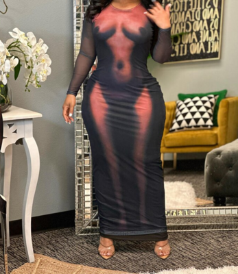 3D Body Printed Dress