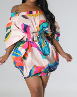 ​Stretch Hem Off Shoulder Dress