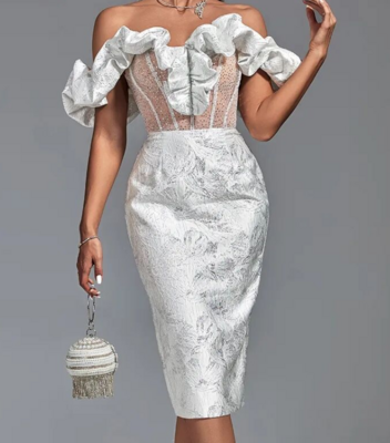 Wrapped Chest V-Neck Dress