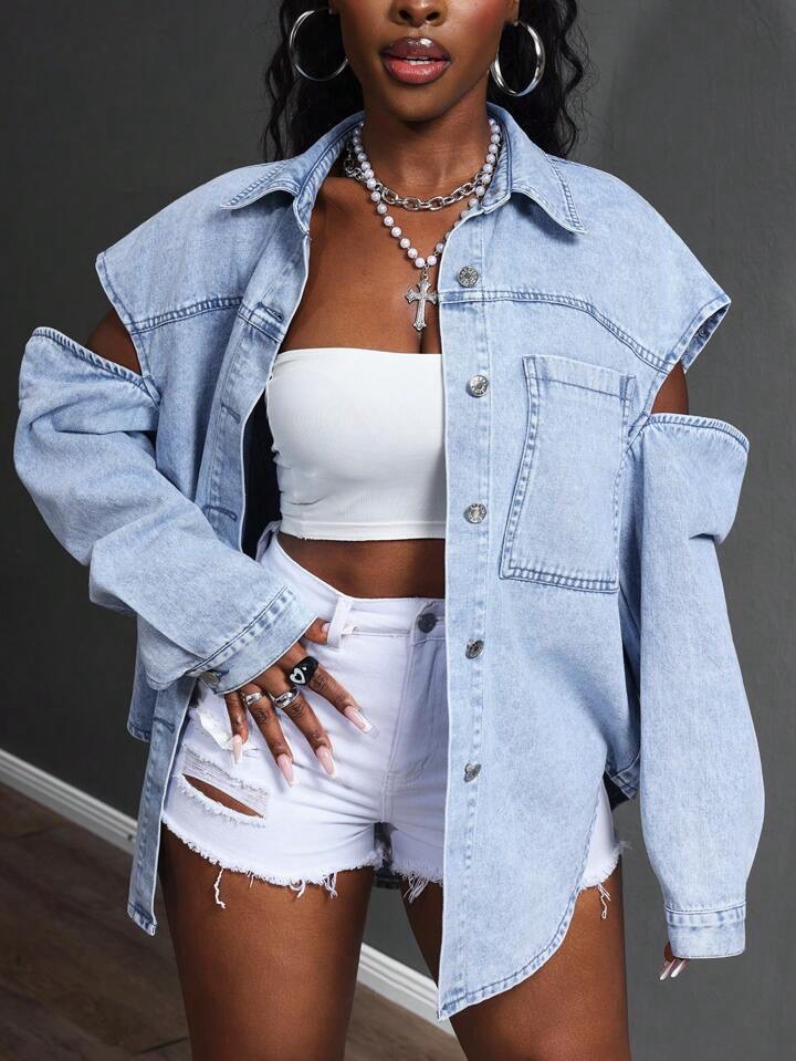 Denim Long Sleeve Shirt img