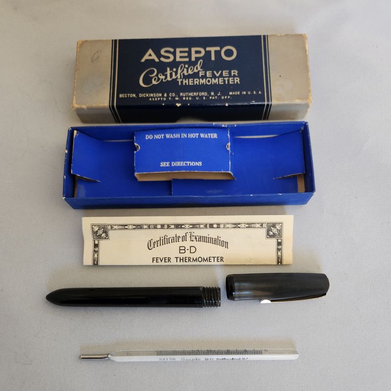 B-D Asepto Certified Fever Thermometer (c. 1940s–50s) Oral