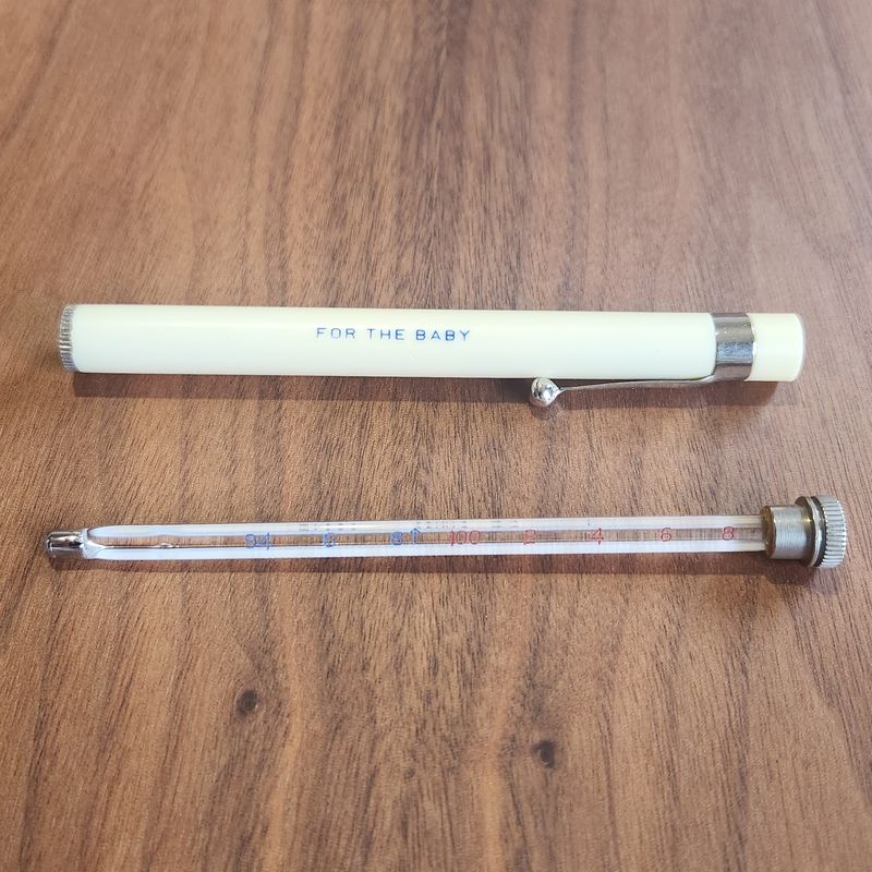 B-D “For the Baby” Fever Thermometer – Security Bulb, Pen-Style Case (1950s)