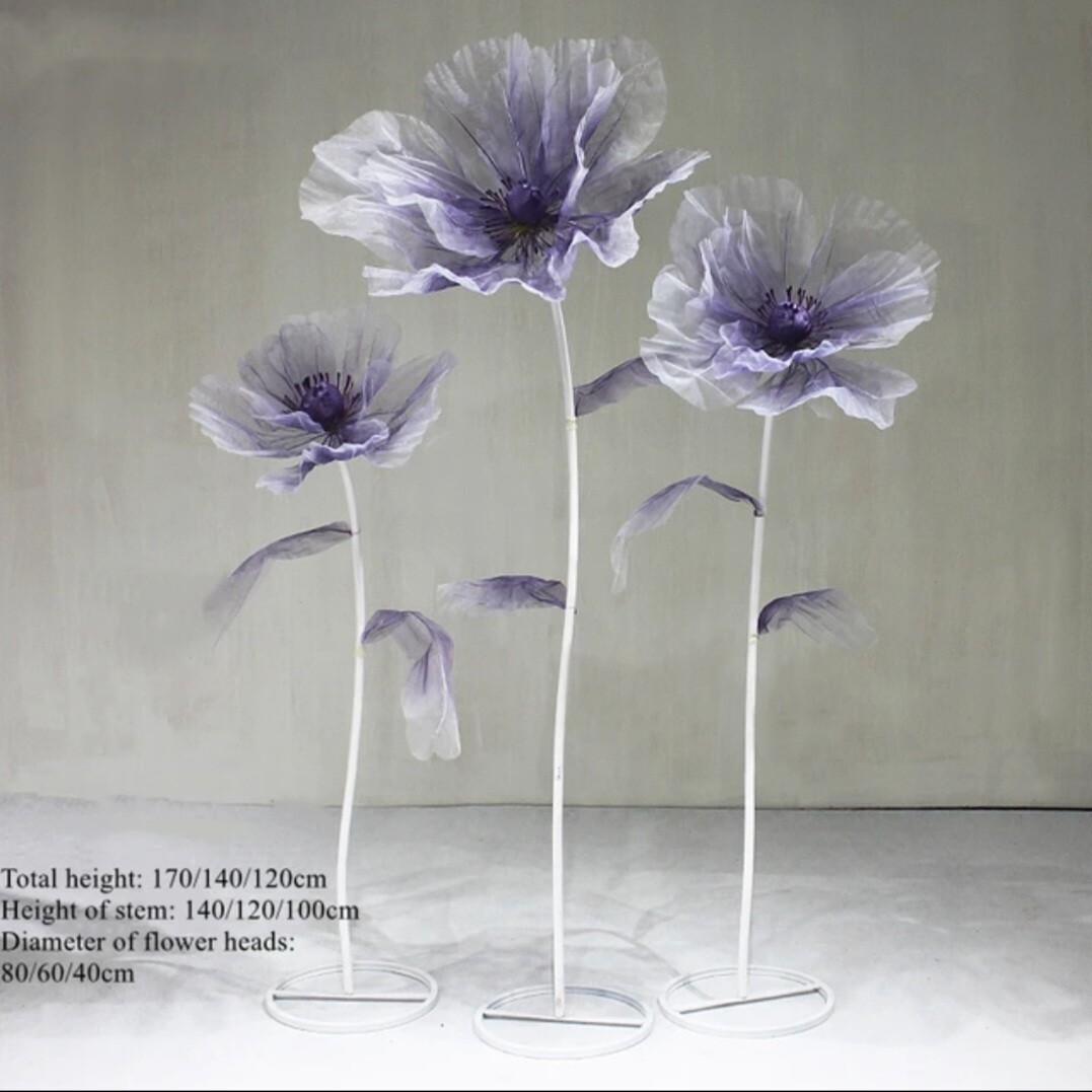Set of 3 - Purple Flowers