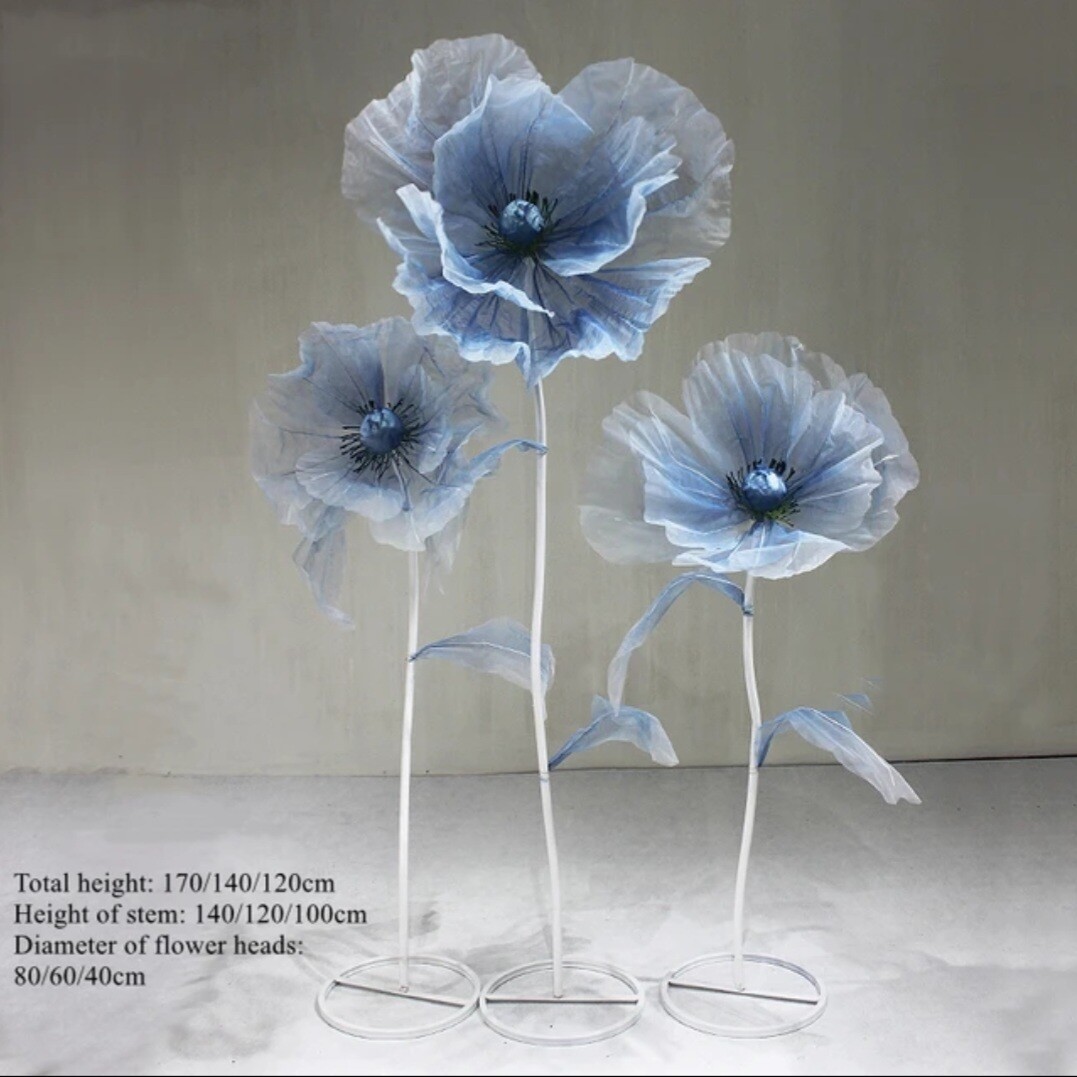 Set of 3 - Blue Flowers