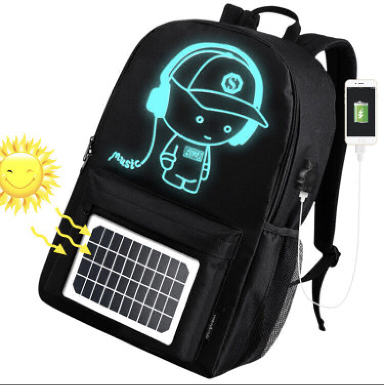 Luxpaks Luminous Music Green Energy Solar USB Charging Laptop Backpack…