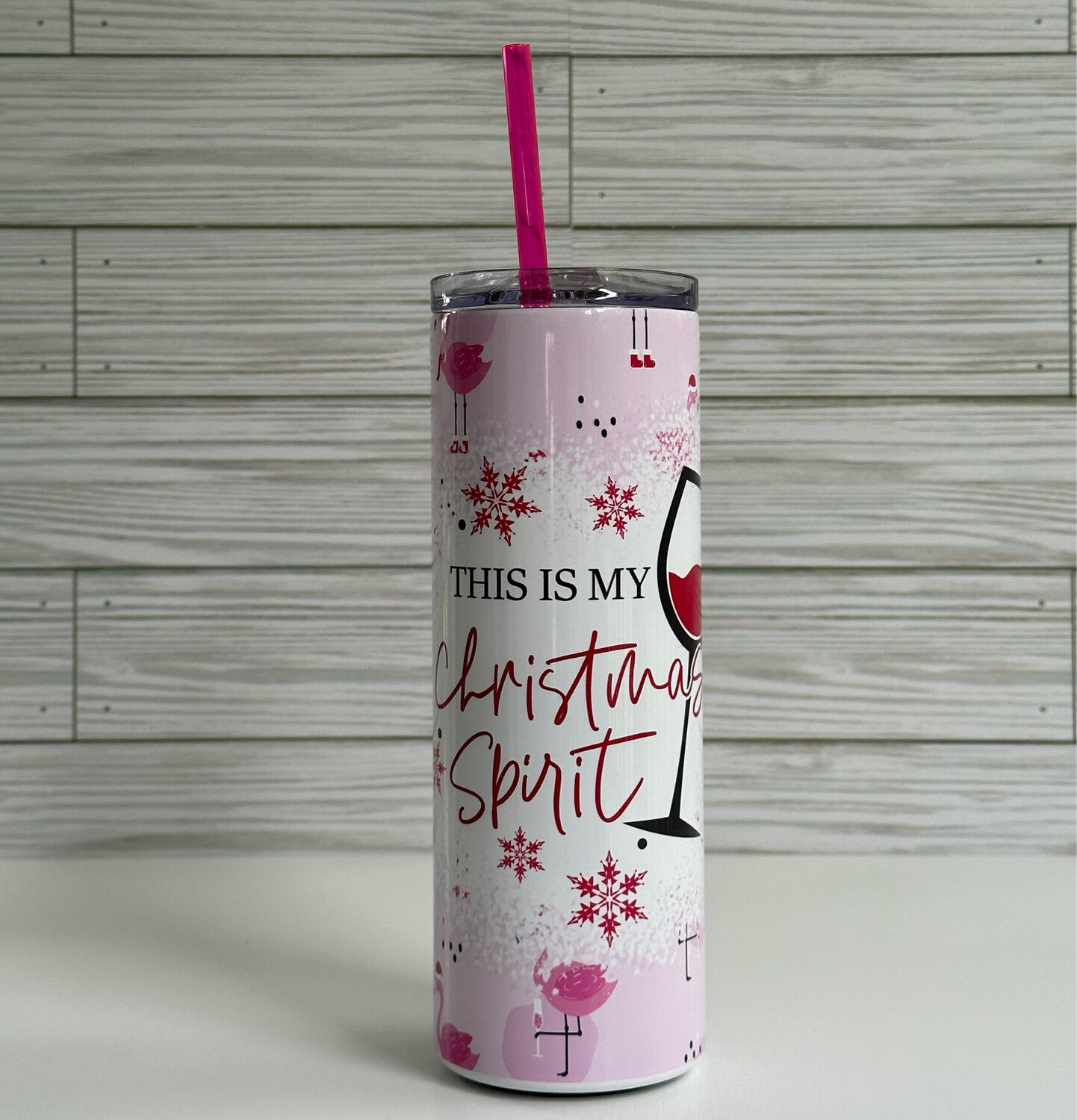 Christmas Spirit Flamingos Tumbler