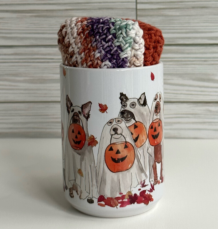 Dog Halloween Mug and Washcloth Set