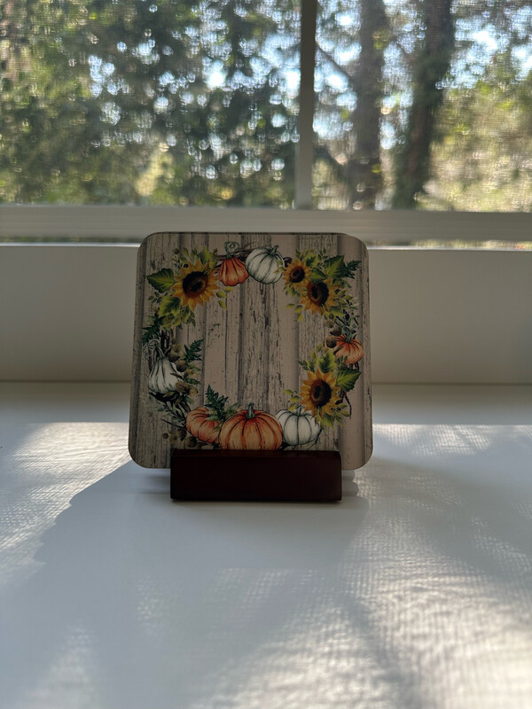 Pumpkin Wreath Coaster Set