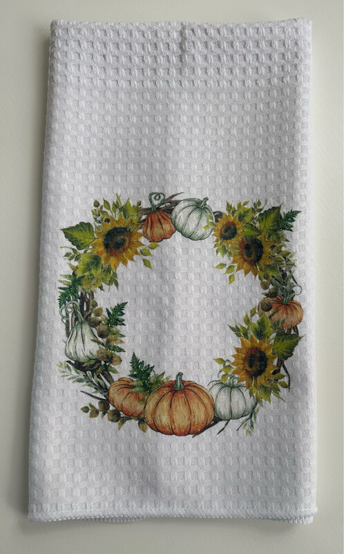 Pumpkin Wreath Hand Towel