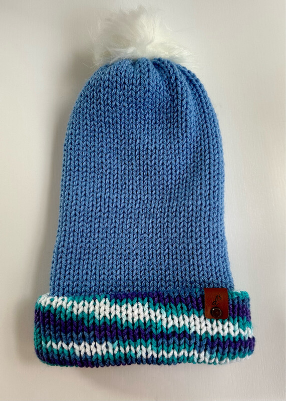 Teal and Purple Beanie