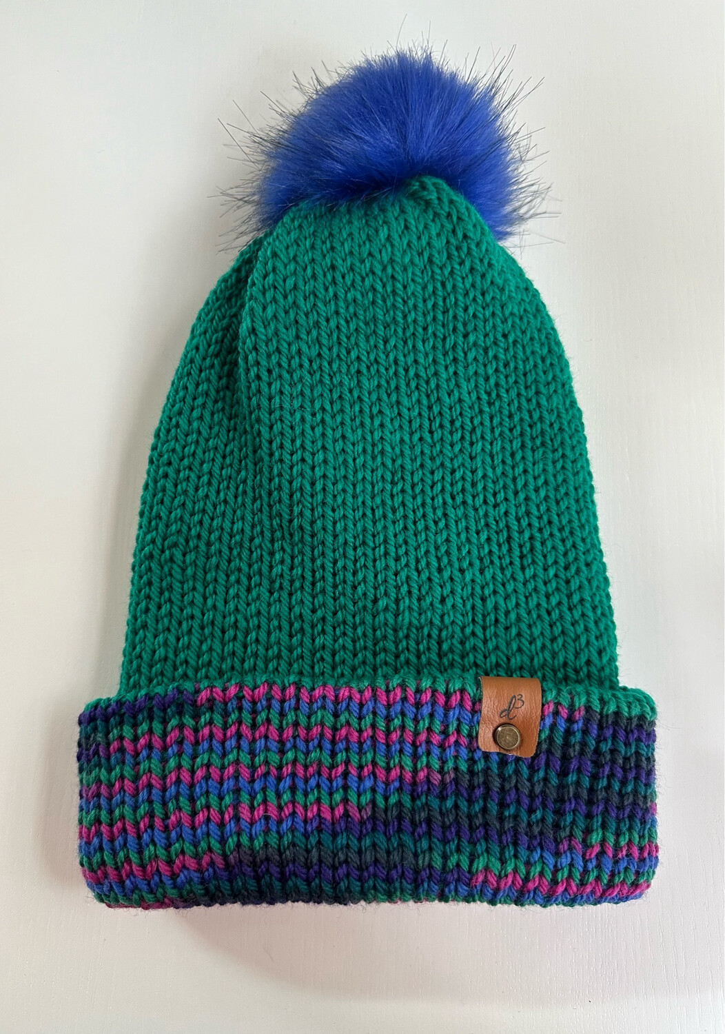 Green and Blue Beanie - small