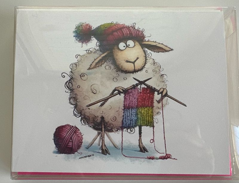 Knitting Sheep Card Assortment 8 Ct