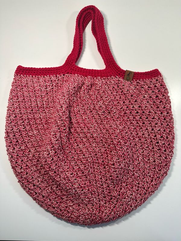 Handmade Market Tote Red Monkey