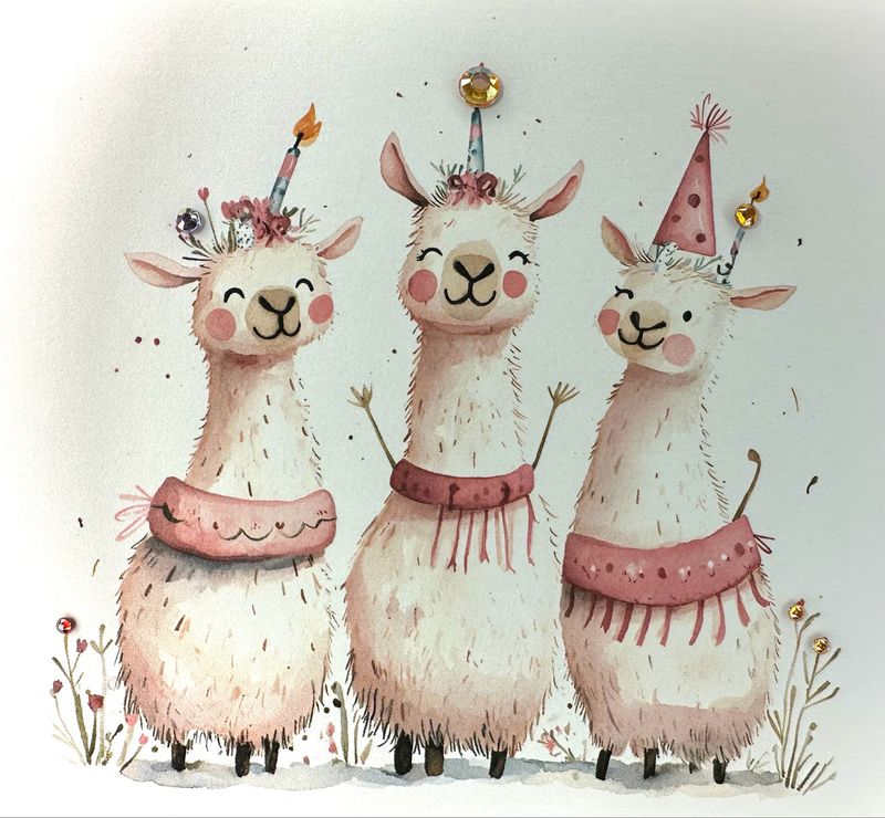Llama Birthday Card Set(10 Pack)