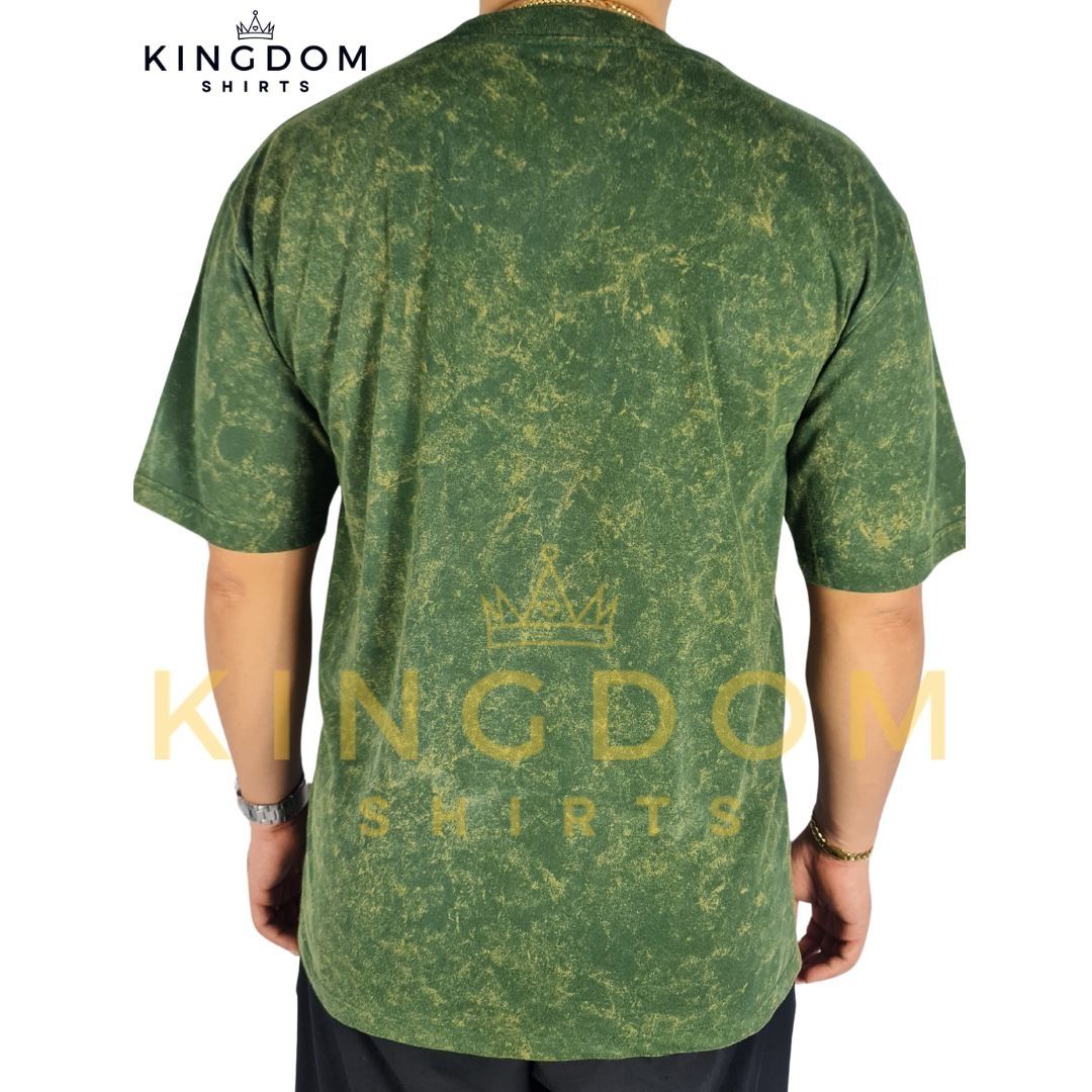 Moss Green Acid Washed Pro-club Inspired Shirt