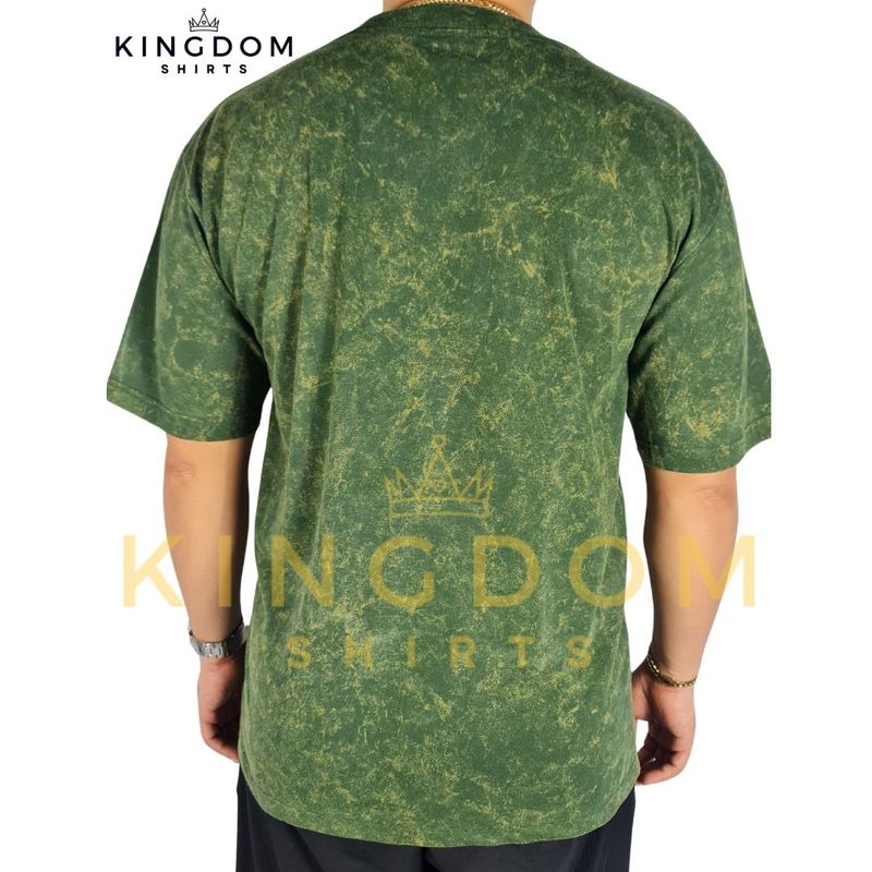 Moss Green Acid Washed Pro-club Inspired Shirt