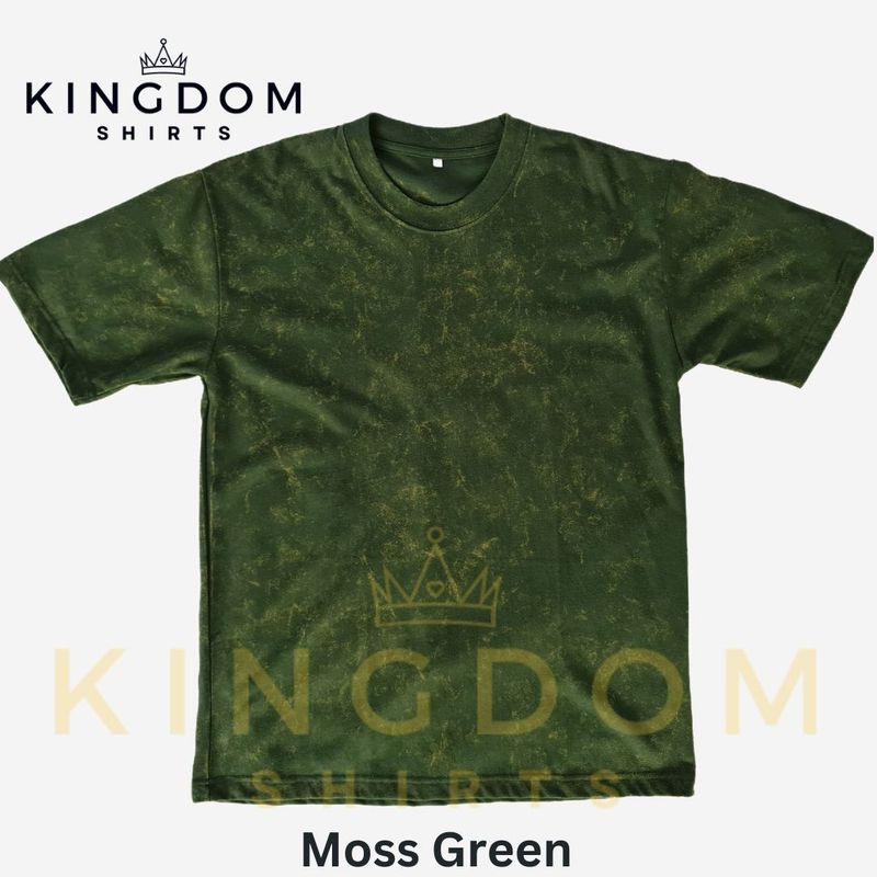Moss Green Acid Washed Pro-club Inspired Shirt