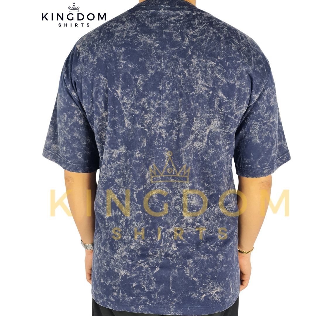 NAVY Acid Washed Pro-club Inspired Shirt