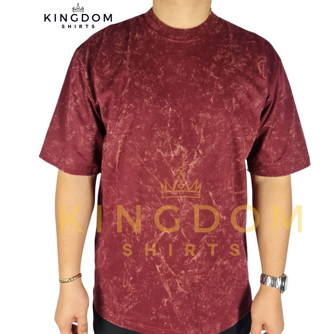Maroon Acid Washed Pro -club Inspired Shirts