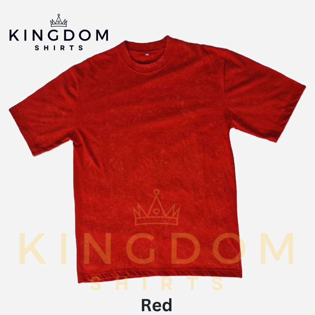 Red Acid Washed Pro-club Inspired Shirts