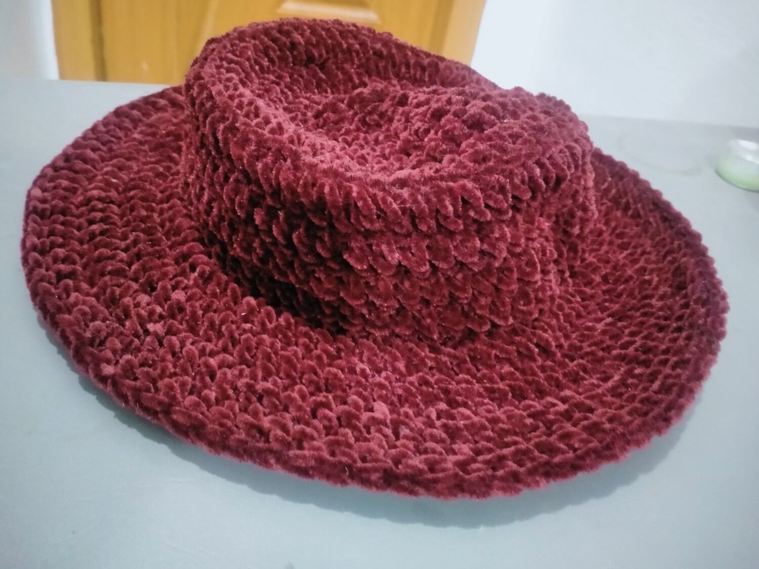 handmade Crochet velvet bucket hat