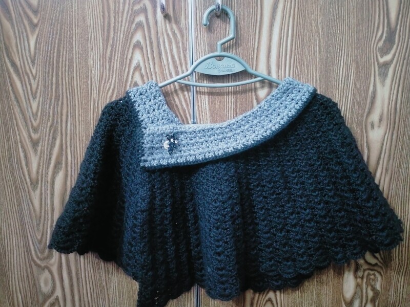 Handmade Crochet capelet shawl