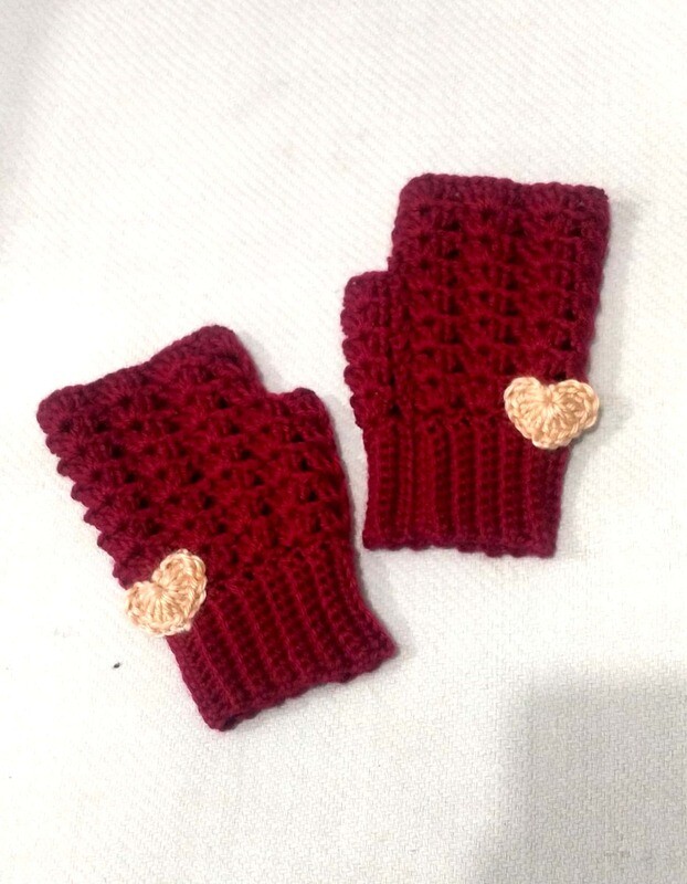 Handmade Crochet fingerless gloves