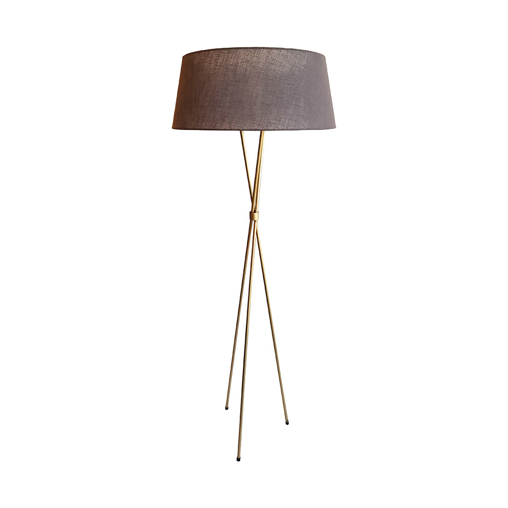 TRIPOD FLOOR LAMP – Gold with taper shade