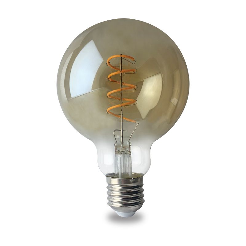 E27 4W LED Filament G125 Dimmable - Amber