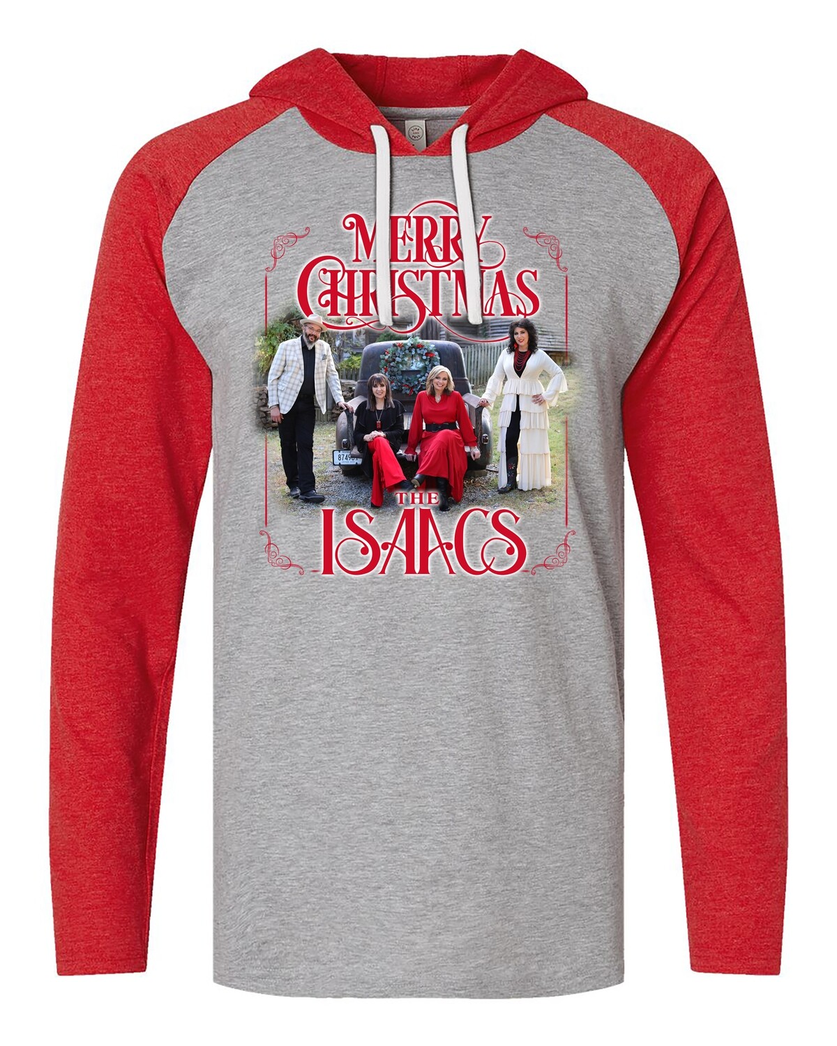 Isaacs Vintage Heather/Red Christmas Hoodie