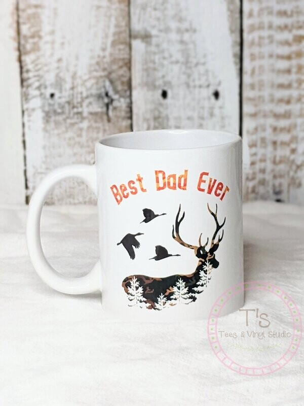 Best Dad Ever Camouflage Hunting Coffee Mug