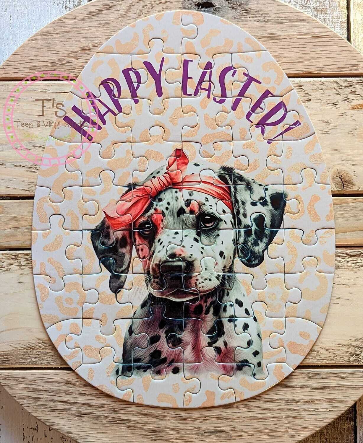 Happy Easter Dalmatian Easter Egg Puzzle