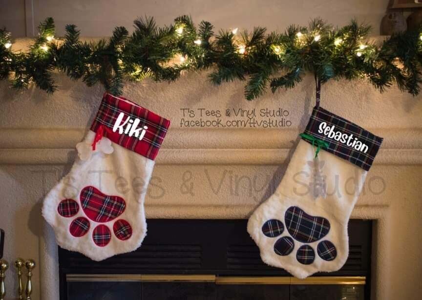 Personalized Dog or Cat Paw Stocking