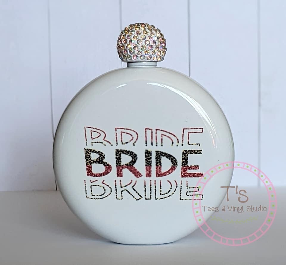 Bride Shadow Bling Flask