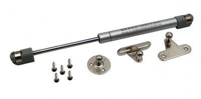 Unihopper Gas Lift Support – Chrome &amp; Steel Cabinet Strut (60N or 80N, 252mm Open Length)
