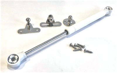 Pair of 50N Gas Lift Supports – Grey Cabinet Door Struts with Quick-Release Brackets