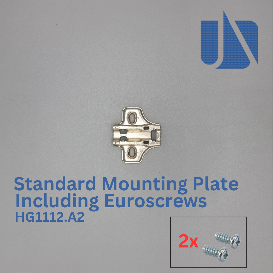 Unihopper Standard Mounting Plate for HG Series Hinges with Euroscrews
