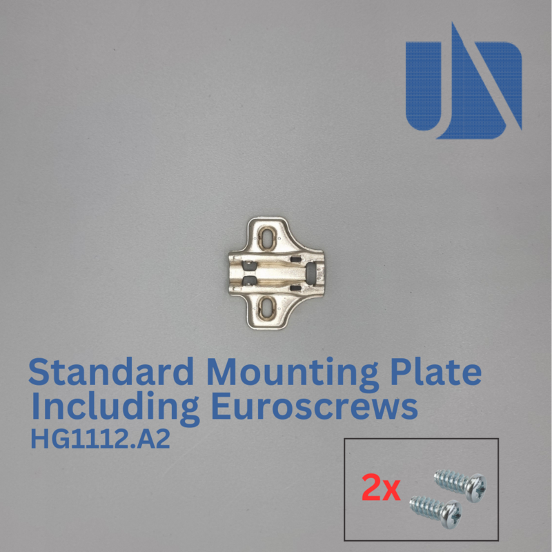 Unihopper Standard Mounting Plate for HG Series Hinges with Euroscrews