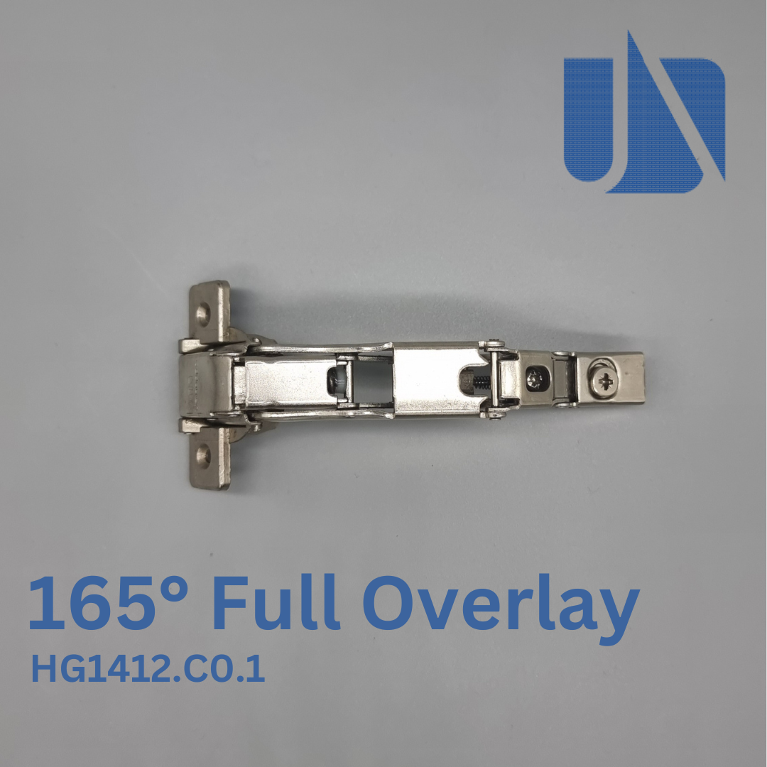 Unihopper 165° Full Overlay. Soft Close Clip on 3D Safety Hinge (plate sold separately)